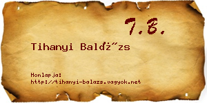 Tihanyi Balázs névjegykártya